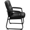 Flash Furniture Hercules Series Big & Tall LeatherSoft Executive Side Reception Chair, Padded Lobby Chair with 500-lb. Static Weight Capacity, Black(Chair)