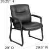 Flash Furniture Hercules Series Big & Tall LeatherSoft Executive Side Reception Chair, Padded Lobby Chair with 500-lb. Static Weight Capacity, Black(Chair)