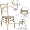 Flash Furniture Hercules Series Chiavari Chair for Formal Events and Banquets, Commercial/Residential All-Occasion Event Chair, White(Gold)