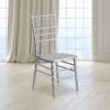 Flash Furniture Hercules Series Chiavari Chair for Formal Events and Banquets, Commercial/Residential All-Occasion Event Chair, White(Silver)