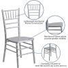 Flash Furniture Hercules Series Chiavari Chair for Formal Events and Banquets, Commercial/Residential All-Occasion Event Chair, White(Silver)