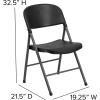 Flash Furniture Hercules Series Plastic Folding Chairs, Lightweight Commercial Event Chairs with 330-lb. Static Weight Capacity, Set of 4, White(Black/Charcoal Frame)