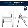 Flash Furniture Hercules Series Plastic Folding Chairs, Lightweight Commercial Event Chairs with 330-lb. Static Weight Capacity, Set of 4, White(White/Charcoal Frame)