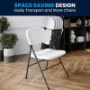Flash Furniture Hercules Series Plastic Folding Chairs, Lightweight Commercial Event Chairs with 330-lb. Static Weight Capacity, Set of 4, White(White/Charcoal Frame)