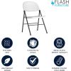 Flash Furniture Hercules Series Plastic Folding Chairs, Lightweight Commercial Event Chairs with 330-lb. Static Weight Capacity, Set of 4, White(White/Charcoal Frame)