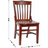 Flash Furniture Hercules Series School House Back Mahogany Wood Dining Chair, Traditional Elegant Wood Restaurant Chair, Walnut Wood(Mahogany)