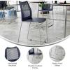 Flash Furniture Hercules Stacking Counter Height Stool with Vented Backrest and Gray Powder Coated Steel Sled Base with Integrated Footrest, Commercial Portable Stool – Navy(Navy Plastic/Gray Frame)