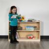 Flash Furniture Hercules Wooden 5-Section School Coat Locker with Bench, Cubbies, and Storage Hooks, Preschool Cubby Organizer, 48″H x 48″L, Natural(24″H x 36″L – 2 Shelves)