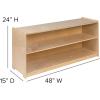 Flash Furniture Hercules Wooden 5-Section School Coat Locker with Bench, Cubbies, and Storage Hooks, Preschool Cubby Organizer, 48″H x 48″L, Natural(24″H x 48″L – 2 Shelves)