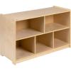 Flash Furniture Hercules Wooden 5-Section School Coat Locker with Bench, Cubbies, and Storage Hooks, Preschool Cubby Organizer, 48″H x 48″L, Natural(24″H x 36″L – 5 Cubbies)