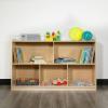 Flash Furniture Hercules Wooden 5-Section School Coat Locker with Bench, Cubbies, and Storage Hooks, Preschool Cubby Organizer, 48″H x 48″L, Natural(30″H x 48″L – 5 Cubbies)