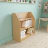 Flash Furniture Hercules Wooden 5-Section School Coat Locker with Bench, Cubbies, and Storage Hooks, Preschool Cubby Organizer, 48″H x 48″L, Natural(31.5″H – 3 Shelves)