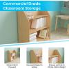Flash Furniture Hercules Wooden 5-Section School Coat Locker with Bench, Cubbies, and Storage Hooks, Preschool Cubby Organizer, 48″H x 48″L, Natural(31.5″H – 3 Shelves)