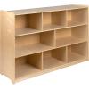 Flash Furniture Hercules Wooden 5-Section School Coat Locker with Bench, Cubbies, and Storage Hooks, Preschool Cubby Organizer, 48″H x 48″L, Natural(36″H – 8 Cubbies)