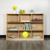 Flash Furniture Hercules Wooden 5-Section School Coat Locker with Bench, Cubbies, and Storage Hooks, Preschool Cubby Organizer, 48″H x 48″L, Natural(36″H – 8 Cubbies)