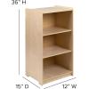 Flash Furniture Hercules Wooden 5-Section School Coat Locker with Bench, Cubbies, and Storage Hooks, Preschool Cubby Organizer, 48″H x 48″L, Natural(36″H – 3 Shelves)