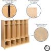Flash Furniture Hercules Wooden 5-Section School Coat Locker with Bench, Cubbies, and Storage Hooks, Preschool Cubby Organizer, 48″H x 48″L, Natural(48″H x 48″L – 5 Cubbies Locker)