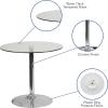 Flash Furniture Hills 31.5” Round Glass Dining Table with 29”H Chrome Base, Decorative Narrow Round Tempered Glass Cocktail Table, Clear/Silver