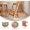 Flash Furniture Holden Commercial Solid Wood Dining Chair, Foldable Design, Solid Beechwood Frame, Curved Back, Mortise and Tenon Construction, Oak(Oak)