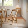 Flash Furniture Holden Commercial Solid Wood Dining Chair, Foldable Design, Solid Beechwood Frame, Curved Back, Mortise and Tenon Construction, Oak(Oak)