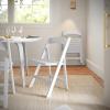 Flash Furniture Holden Commercial Solid Wood Dining Chair, Foldable Design, Solid Beechwood Frame, Curved Back, Mortise and Tenon Construction, Oak(White)