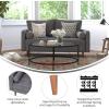 Flash Furniture Hudson Mid-Century Modern Loveseat – Dark Gray Faux Linen Upholstery – Buttonless Tufting – Wood Legs