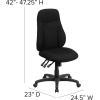 Flash Furniture Hughes High Back Black Fabric Multifunction Swivel Ergonomic Task Office Chair