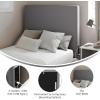 Flash Furniture Hugo Twin Headboard with 2 Outlets, USB Port, USB Type-C Port, Faux Linen Upholstery, Dual Hanging Options, Beige(Gray)