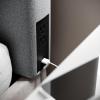 Flash Furniture Hugo Twin Headboard with 2 Outlets, USB Port, USB Type-C Port, Faux Linen Upholstery, Dual Hanging Options, Beige(Gray)