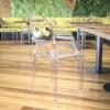 Flash Furniture Indoor/Outdoor Ghost Accent and Dining Chair with Curved Arms and Contoured Seat, Stackable Restaurant Chair, Transparent Crystal(Pack of 1)