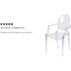 Flash Furniture Indoor/Outdoor Ghost Accent and Dining Chair with Curved Arms and Contoured Seat, Stackable Restaurant Chair, Transparent Crystal(Pack of 1)