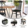 Flash Furniture Ingrid Commercial Windsor Solid Wood Dining Room Chairs, Modern Armless Dining Chairs for Kitchens and Restaurants, Set of 2, Black(Black)