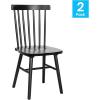 Flash Furniture Ingrid Commercial Windsor Solid Wood Dining Room Chairs, Modern Armless Dining Chairs for Kitchens and Restaurants, Set of 2, Black(Black)