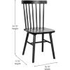 Flash Furniture Ingrid Commercial Windsor Solid Wood Dining Room Chairs, Modern Armless Dining Chairs for Kitchens and Restaurants, Set of 2, Black(Black)