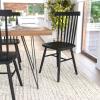 Flash Furniture Ingrid Commercial Windsor Solid Wood Dining Room Chairs, Modern Armless Dining Chairs for Kitchens and Restaurants, Set of 2, Black(Black)