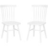 Flash Furniture Ingrid Commercial Windsor Solid Wood Dining Room Chairs, Modern Armless Dining Chairs for Kitchens and Restaurants, Set of 2, Black(White)