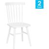 Flash Furniture Ingrid Commercial Windsor Solid Wood Dining Room Chairs, Modern Armless Dining Chairs for Kitchens and Restaurants, Set of 2, Black(White)