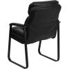 Flash Furniture Isla LeatherSoft Executive Side Reception Chair with Padded Arms and Sled Base, Upholstered Side Chair for Living Room/Office, Black(Black Leathersoft)