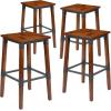 Flash Furniture Jackson 2 Pack Rustic Antique Walnut Industrial Wood Dining Chair(4 Pack)