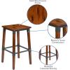 Flash Furniture Jackson 2 Pack Rustic Antique Walnut Industrial Wood Dining Chair(4 Pack)