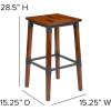 Flash Furniture Jackson 2 Pack Rustic Antique Walnut Industrial Wood Dining Chair(4 Pack)