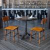 Flash Furniture Jackson 2 Pack Rustic Antique Walnut Industrial Wood Dining Chair(Set of 2)