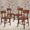 Flash Furniture Jackson 2 Pack Rustic Antique Walnut Industrial Wood Dining Chair(Set of 4)