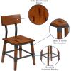 Flash Furniture Jackson 2 Pack Rustic Antique Walnut Industrial Wood Dining Chair(Set of 4)