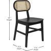 Flash Furniture Jacob Cane Rattan Dining Chairs, Solid Wood Frame & Seat, Oval Breathable Backrest, Commercial Grade, Pack of 2, Natural/Black(Black)