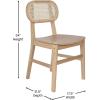 Flash Furniture Jacob Cane Rattan Dining Chairs, Solid Wood Frame & Seat, Oval Breathable Backrest, Commercial Grade, Pack of 2, Natural/Black(Natural)