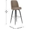 Flash Furniture James 2 Pack Metal Barstool with Upholstered Swivel BucketSeat and Integrated Footrest(Beige)