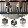 Flash Furniture James 2 Pack Metal Barstool with Upholstered Swivel BucketSeat and Integrated Footrest(Beige)