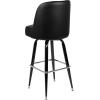 Flash Furniture James 2 Pack Metal Barstool with Upholstered Swivel BucketSeat and Integrated Footrest(Black)