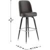 Flash Furniture James 2 Pack Metal Barstool with Upholstered Swivel BucketSeat and Integrated Footrest(Dark Brown)